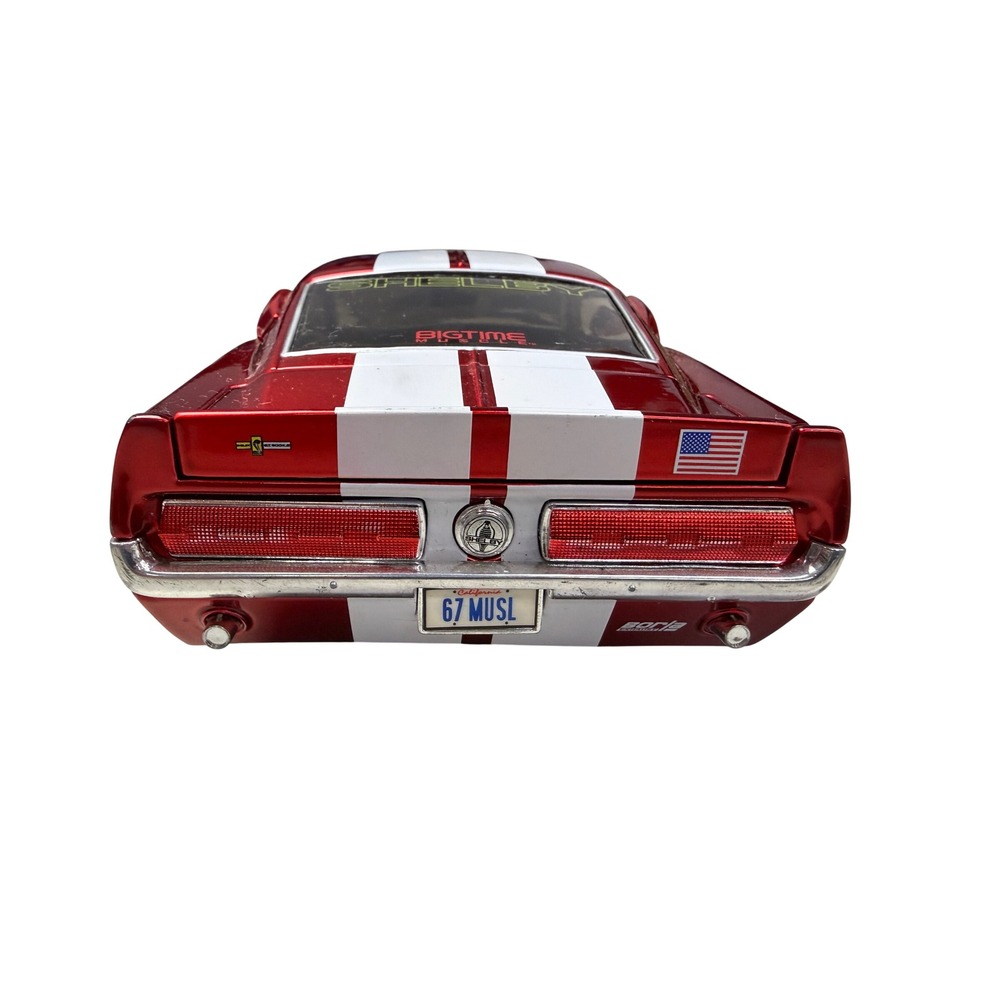 Jada Toys Bigtime Muscle 1967 Ford Mustang Shelby GT500KR 1:24 Diecast Red White - Picture 6 of 14